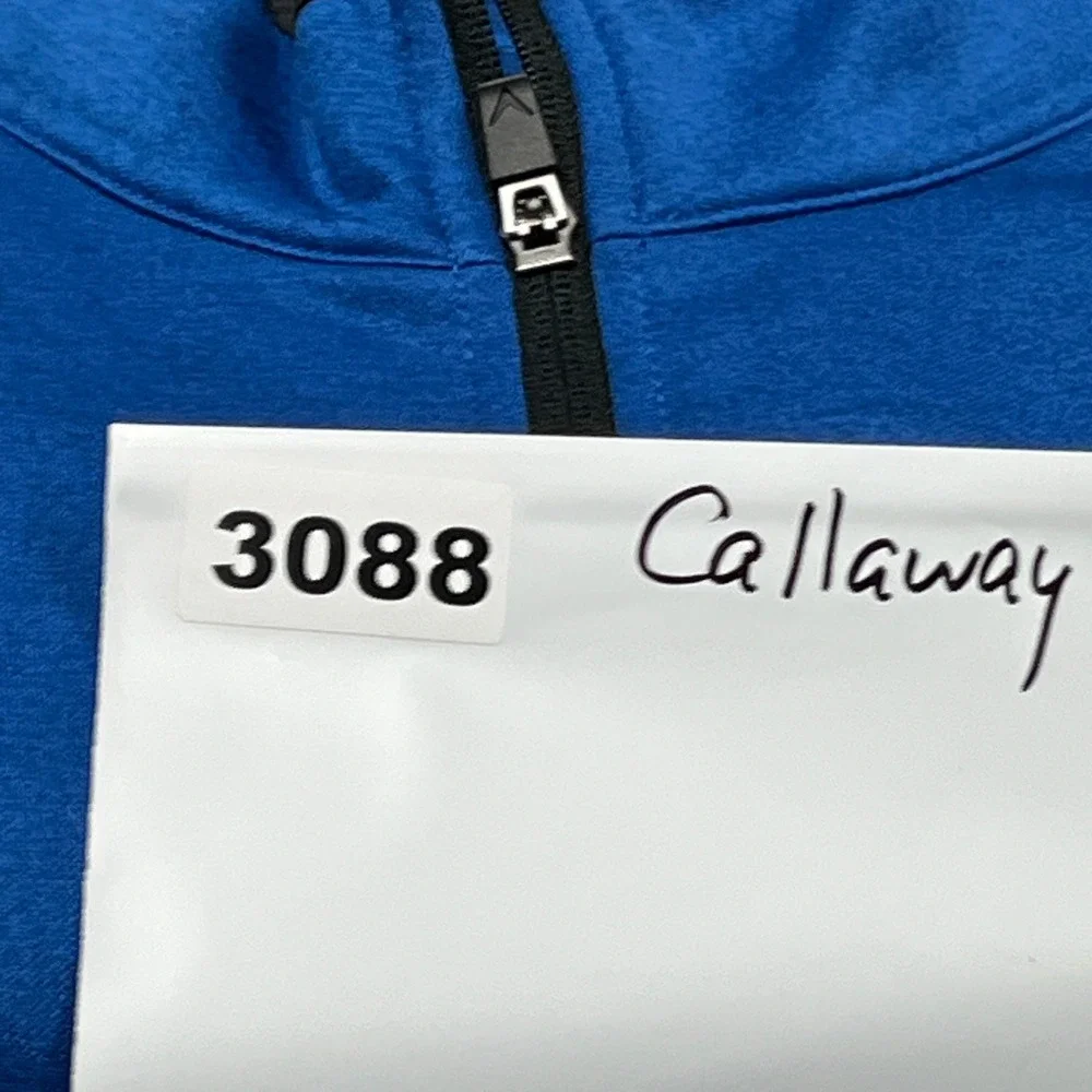 Callaway Pullover Men XL Blue Heathered Long Sleeve 1/4 Zip Golf Performance EUC - Picture 10 of 10
